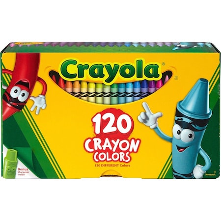 Crayola Crayons, w/Sharpener, 120 Assorted Crayon Colors CYO526920